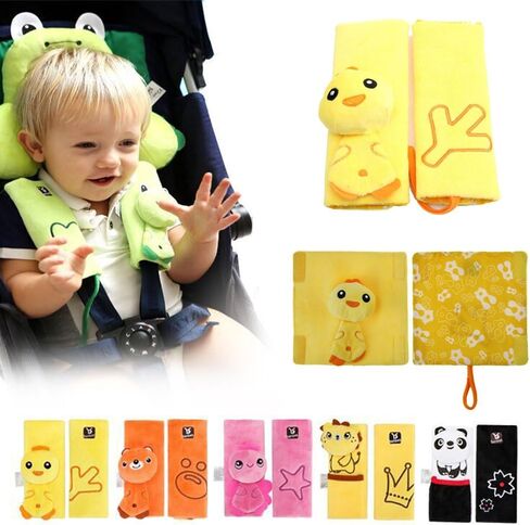 Cartoon Animal Seat Belt Cover Baby Safety Seat Belt Strap Cover with Softness, Best Baby Travel Pillow, Head Support, Shoulder Pads(Angel) in Saudi Arabia