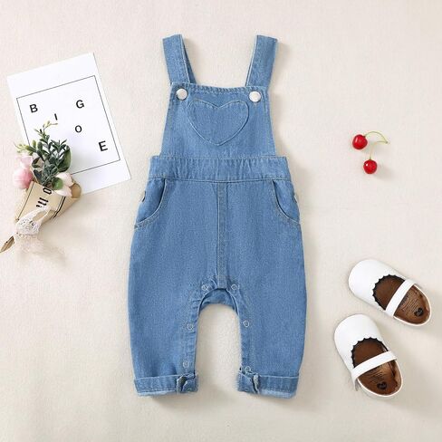 Baby Girls Overalls Baby Denim Romper Outfits Infant Girls Jeans Jumpsuit in Saudi Arabia