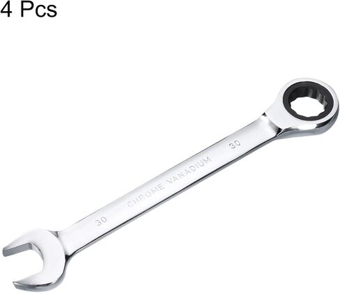 HARFINGTON 4pcs Ratcheting Wrench 7mm Metric 12PT Cr-V Polished Chromed Ratcheting Double End Combination Wrench with 72 Tooth and 5° Movement Industrial Grade Gear Spanner Tool for Repair in Saudi Arabia