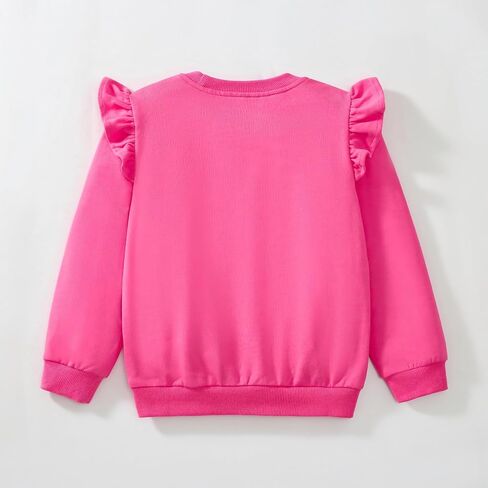 Girls Valentines Day Sweatshirt Toddler Kids Sequin Heart Long Sleeve T Shirt Ruffle Pullover Cotton Sweater Tops in Kuwait