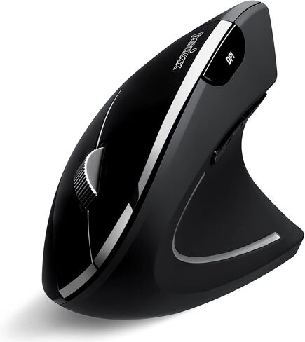 Perixx PERIMICE-713R Wireless Rechargeable Vertical Mouse - Duo Wired and Wireless Charging Feature - 6 Buttons Design - Black - Right-Handed Design in Kuwait
