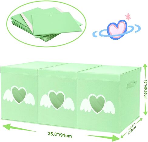 Toy Box for Girls,Extra Large Toy Storage Organizer Bins with Star Transparent Windows,Sturdy Handles and Mesh Bag, Foldable Storage Box for Nursery, Playroom, Bedroom(Pink) in Saudi Arabia