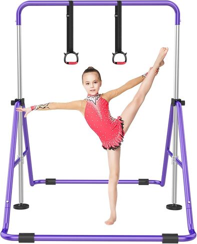 Gymnastic Bars for Kids with Adjustable Height, Folding Gymnastic Training Kip Bar, Junior Expandable Horizontal Monkey Bar for Home in Kuwait