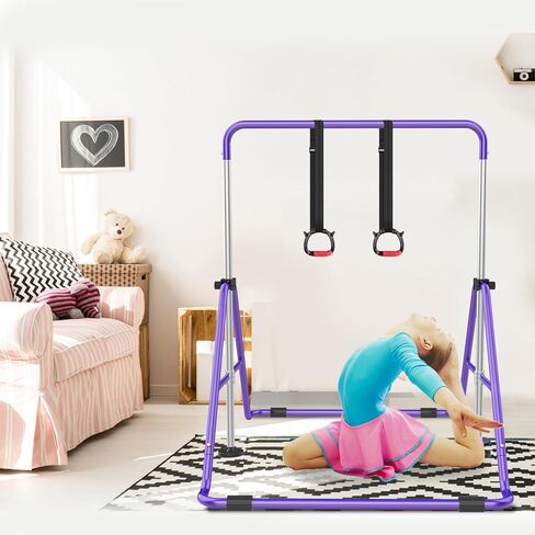 Gymnastic Bars for Kids with Adjustable Height, Folding Gymnastic Training Kip Bar, Junior Expandable Horizontal Monkey Bar for Home in Kuwait