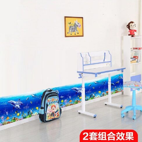 Removable Creative DIY 3D The World Under Sea Wall Decals for Kids Room Bedroom Nursery Room Cute Fish Blue Dolphin Seagrass Coral Wall Art Decor Decal Stickers for Window Bathroom Classroom in Kuwait