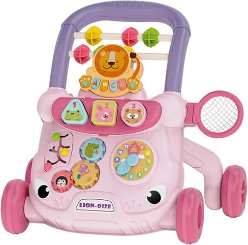 IoF Baby Push Walker, Walker for Baby Boy Girl 6-12 Months with Educational Play Learning Panel, Sit-to-Stand Walkers, Child Activity Center & Toys for 12-18 Months Baby Boys Girls(Blue Lion) in Saudi Arabia
