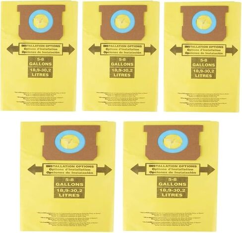 5 Pack Replacement Vacuum Filter Bags Type E for Shop Vac 5-8 Gallon Vacuum, Replace Part 9066100 90661 906-61 90671 9067100 Dry Vacuum Dust Collection Filter Bags in Saudi Arabia