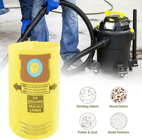 5 Pack Replacement Vacuum Filter Bags Type E for Shop Vac 5-8 Gallon Vacuum, Replace Part 9066100 90661 906-61 90671 9067100 Dry Vacuum Dust Collection Filter Bags in Saudi Arabia