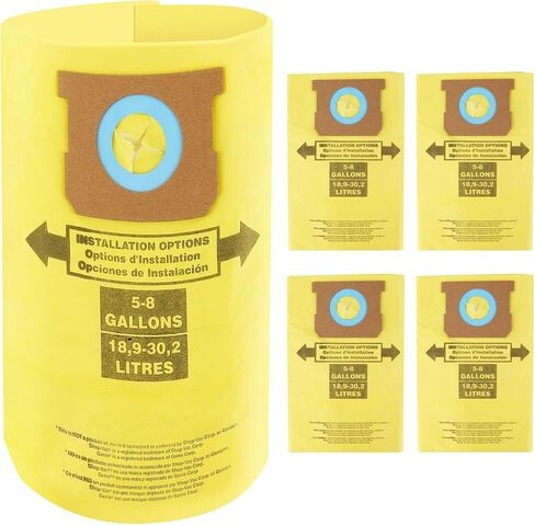 5 Pack Replacement Vacuum Filter Bags Type E for Shop Vac 5-8 Gallon Vacuum, Replace Part 9066100 90661 906-61 90671 9067100 Dry Vacuum Dust Collection Filter Bags in Saudi Arabia