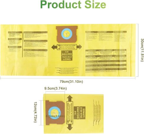 5 Pack Replacement Vacuum Filter Bags Type E for Shop Vac 5-8 Gallon Vacuum, Replace Part 9066100 90661 906-61 90671 9067100 Dry Vacuum Dust Collection Filter Bags in Saudi Arabia