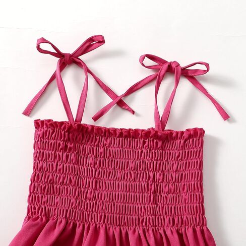 LYSMuch 1-7T Toddler Baby Girl Sleeveless Boho Dress Spaghetti Strap Outfit Casual Clothes in Saudi Arabia