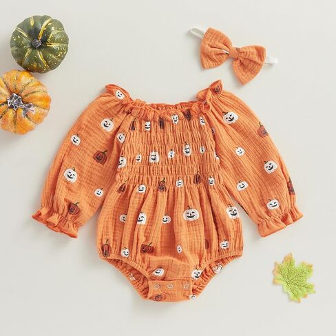 Newborn Baby Girl Outfit Cute Romper Long Sleeve Ruched Bodysuit Comfy Outfits Baby Girl Clothes in Saudi Arabia