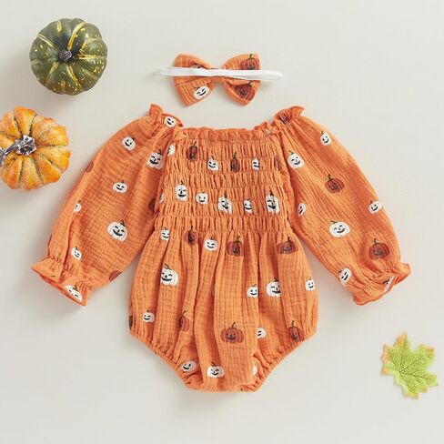 Newborn Baby Girl Outfit Cute Romper Long Sleeve Ruched Bodysuit Comfy Outfits Baby Girl Clothes in Saudi Arabia