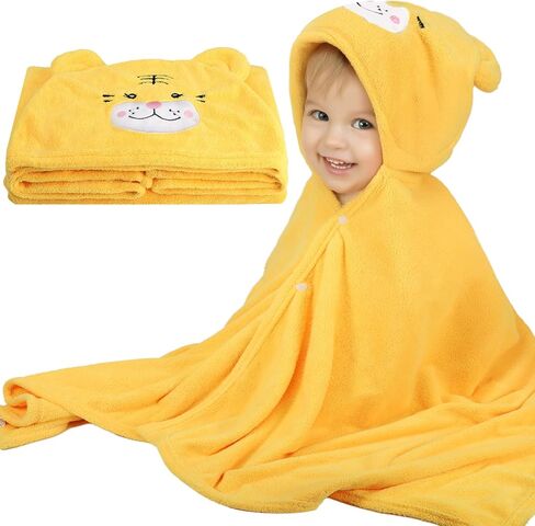 Toddler Bath Towel, Baby Hooded Towel, Ultra Absorbent Soft Shower Towel, Unisex Baby Bath Towel, Baby Towels with Hood for Kids Boys Girls, 27.5" x 55" (Purple-Rabbit) in Saudi Arabia