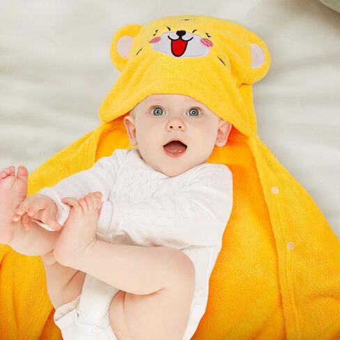 Toddler Bath Towel, Baby Hooded Towel, Ultra Absorbent Soft Shower Towel, Unisex Baby Bath Towel, Baby Towels with Hood for Kids Boys Girls, 27.5" x 55" (Purple-Rabbit) in Saudi Arabia