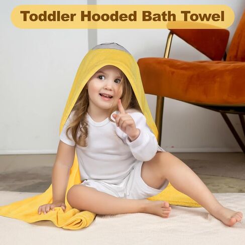 Toddler Bath Towel, Baby Hooded Towel, Ultra Absorbent Soft Shower Towel, Unisex Baby Bath Towel, Baby Towels with Hood for Kids Boys Girls, 27.5" x 55" (Purple-Rabbit) in Saudi Arabia