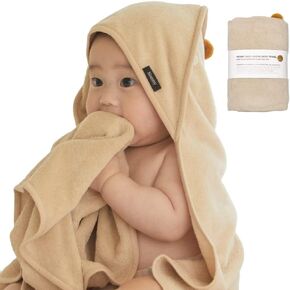 منشفة استحمام من كوني بيبي، ملابس أساسية لحديثي الولادة - كريمي جديد (0M - 3Y) in Kuwait