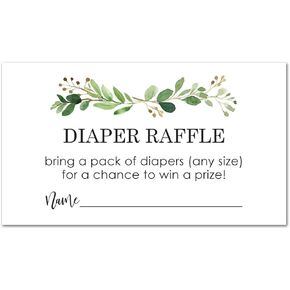 InvitationHouse 48 cnt Greenery Baby Shower Diaper Raffles