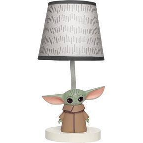 Lambs & Ivy Milky Way Blue/Silver Rocket Ship Nursery Lamp with Shade & Bulb