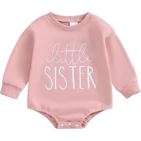 Little Brother Lil Sister Matching Outfits Baby Boy Girl Sweatshirt Romper Lil Bro Sis Siblings Clothes in Kuwait