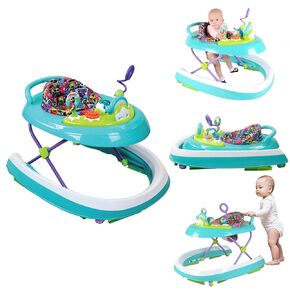 Creative Baby Remix 2 in 1 Walker - Round Walker for Baby with Electronic and Sensory Toys and Machine-Washable Pad - 2 Modes, 3 Position Height Adjustment, Sit-in and Walk-Behind - Baby Training