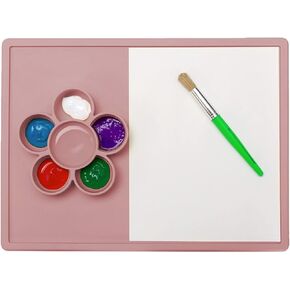 ezpz Play Mat - 24 Months+ (Sage) - Silicone Suction Placemat for Toddlers + Preschoolers - Flower Compartments Ideal for Snacks and Crafts