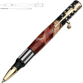 Penn State Industries PKCP80CGM Ceramic Bolt Action Flag Ballpoint Pen Kit Woodturning Project (1, Gun Metal)