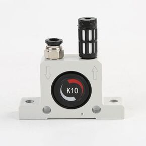K10 Industrial Pneumatic Turbine Ball Vibrator, K 1/4'' K10 Thread Pneumatic Vibrator Power Concrete Vibrator Ball Type Aluminum Alloy Air Turbine Oscillator with Silencer