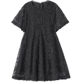 Niyage Girls Lace Dress Toddler Little Bell Half Sleeve Princess Party Flower Girl's Dresses