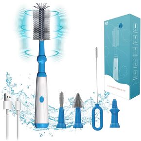 Electric Bottle Brush,Long Handle Electric Water Bottle/Baby Bottle Brush Cleaner, Extra Long Bottle Cleaning Brush Set,1500 mAh,Waterproof IP65