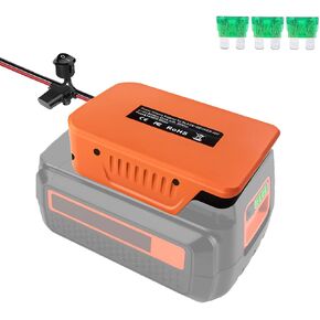 Power Wheel Adapter for Black & Decker 40V Dock Power Connector, 14 Gauge Wire, for DIY Ride On Truck, Robotics, RC Toys and Work Lights, with Fuse & Switch