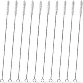 Straw Cleaner for Stanley, 5Pcs Reusable Extra Long Straw Cleaner Brush for 40/30/20 oz Stanley Mug, 10mm Wide Drinking Straw Cleaning Brush for Sippy Cup, Water Bottle and Tubes (5, Stainless steel)