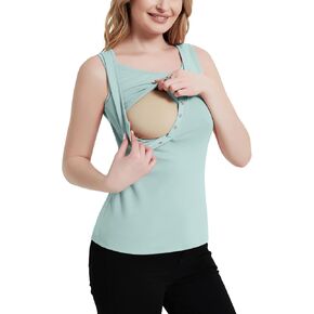 Nursing Tank Tops for Breastfeeding Sleeveless Breastfeeding Shirts Henley Summer Nursing Clothes