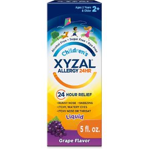 Xyzal Children's Oral Solution, 5 fl. oz., 24-Hour Allergy Relief for Kids, Tutti Frutti Flavor