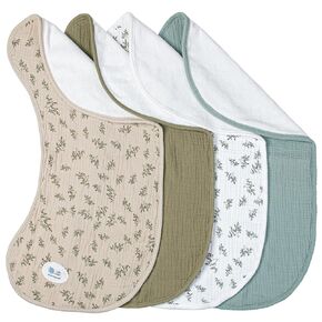 lulumoon Muslin Burp Cloths for Babies: 100% Soft Cotton Large Burping Cloths - Neutral Baby Burp Rags for Boy and Girl - Absorbent Burp Cloth for Spit-Ups 6 Pack