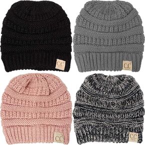 Funky Junque Kids Beanie Toddler Girls Boys Ribbed Knit Children’s Winter Hat Skully Cap