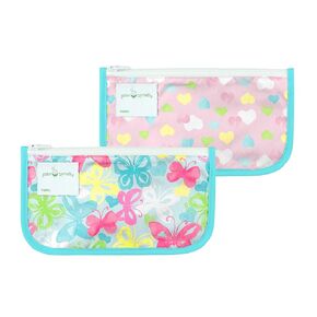 Green Sprouts Reusable Snack Bags (2 Pack) Holds Food, Utensils, Wipes, & More Food-Safe, Waterproof, Easy-Clean Material