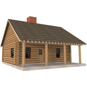 Build Your Dream: 2-Bedroom Log Cabin Blueprints & Construction Drawings (840 sq ft)
