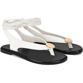 Flat Sandals for Women Strappy Sandals Comfortable Dressy Beach Flip Flop Slides Thong Sandals for Women with Metal Circular