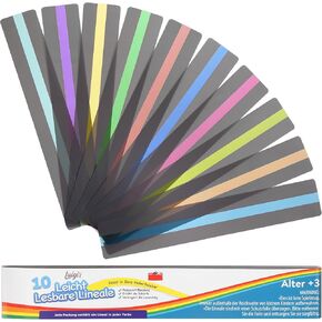 Luigi's 10 x A4 Colour Overlays to Aid/Support/Help Reading. Excellent Reading Tools for Dyslexia, Irlen's Syndrome, ADHD and to Reduce Visual Stress