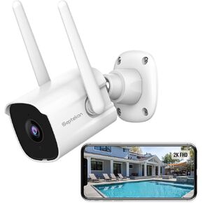 Septekon 2K Home Security Cameras, 4 Pack Wired WiFi Outdoor Security Cameras with Night Vision, Two-Way Audio, 2.4G WiFi, IP66, Motion Detection Alarm - P30