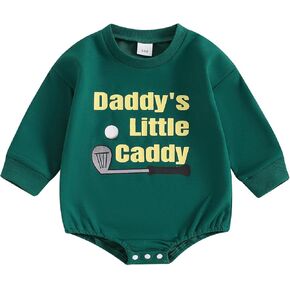 Baby Boy Girl Romper Golf Letter Print Long Sleeve Round Neck Adorable Fall Sweatshirt Jumpsuits Newborn Clothes