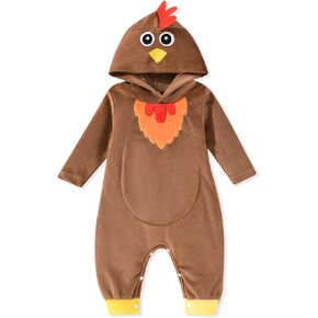 fioukiay Baby Thanksgiving Turkey Romper 0-18 Months