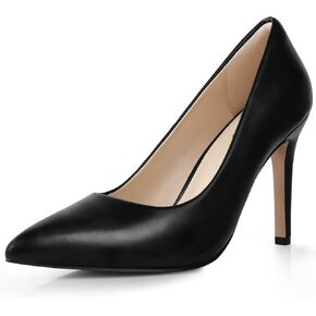 Ankis High Heel Women's Pumps, Black Sliver White Blue Heels Closed Toe, Pointed Toe 4in Stiletto Heel for Women, Comfy Memory Foam Pump Shoe, Party Wedding Work Classic Dressy Casual with Gel Insoles