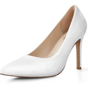 Ankis High Heel Women's Pumps, Black Sliver White Blue Heels Closed Toe, Pointed Toe 4in Stiletto Heel for Women, Comfy Memory Foam Pump Shoe, Party Wedding Work Classic Dressy Casual with Gel Insoles