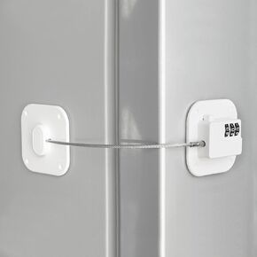 Refrigerator Lock, Heavy Duty Fridge Lock, Combination Lock for Refrigerator Cabinets, Drawers, Safety Lock, Easy Install No Keys Needed (Black-1Pack)