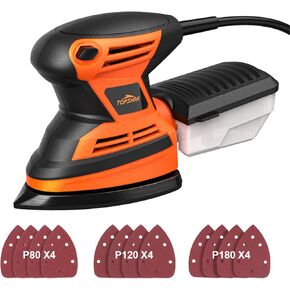 Random Orbit Sander, 200W Palm Sander with 12pcs Sanding Paper, 5 Inches Hand Sander Tool, 15000 RPM Electric Orbit Sanders, Sanders for Woodworking, Sanding, Detailing, Finishing…