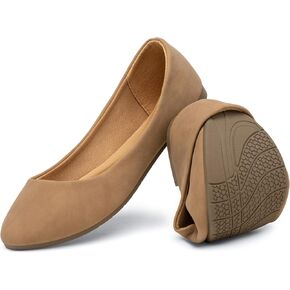 katliu Women Comfort Flats Round Toe Ballet Flats Slip on Walking Flat Shoes