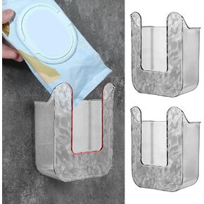 2 Pcs Kitchen Wipes Storage Box Dispenser,Acrylic Clear Wall-Mounted Tissue Box Holder, Wipes Dispenser for Bathroom,Flushable Wipe Container for Bathroom, Kitchen,Bedroom,Toilet,Home