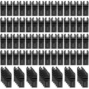 COMOWARE 105 Pcs Oscillating Saw Blades - 1-3/8" Multi Tool Blades Kits Universal Oscillating Tool Blades, Fine Tooth Multitool Blades, Quick Release Saw Blades for Wood/Plastic/Soft Metal Cutting